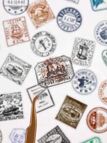 120 pezzi di adesivi della serie Old Year, con stampe in stile retrò di architettura, caratteri inglesi e altri stili, adatti per materiali fai-da-te per scrapbooking, valigie, tazze e altri adesivi impermeabili per animali domestici, forniture scolastiche, rientro a scuola