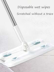 20 piezas/paquete Toallitas húmedas, 30 piezas/paquete Toallitas secas, Mopa plana multifuncional para uso doméstico, Mopa desechable giratoria de manos libres para húmedo y seco