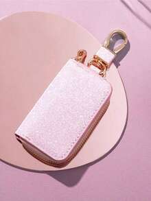 Fashion Mini Car Key Bag, Creative Shiny Leather Car Key Storage Bag, Pendant Keychain, High-End Key Bag, Luxurious And High-End Feeling, Multiple Colors Available, Unisex, Couple Gift, Car Accessories - Multicolor - View 5