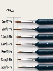11pcs Professional Fine Liner Brush Set For DIY Model Painting, Durable Weasel Hair Brushes, Suitable For Watercolor, Oil, Acrylic Painting, Artist Grade Detail Brushes, Plastic Super Fine Acrylic, Watercolor Pens, Outline Brush, Factory Direct,Back To School,School Supplies