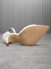 French Elegant Bow Pointed Toe High Heel Sandals, Fashion Charming Satin Stiletto Strap High Heel Sandals, Versatile For Daily Wearing With Dresses, Suitable For Work, Commute, Vacation, Date, Wedding, Party, Feminine College Style Women's High Heel Sandals