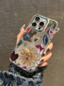Retro Sun Diamond Fish Ins Mirror Phone 15 Case, Phone 14 Pro Max Makeup Cover, 13 Mirror, 12 Anti-Drop Feature, 16 Large Hole, 11 For Women,Anti-Drop Phone Case Support Protection Anti-Scratch Non-Yellowing Transparent Smartphone Cover Gift For Apple Phone 11/11 Pro/11 Pro Max 12/12 Pro/12 Pro Max/13/13 Pro/13 Pro Max/14/14 Plus/14 Pro/14 Pro Max/15/15 Plus/15 Pro/15 Pro Max/16/16 Pro/16 Plus/16 Pro Max/16E/X/XS/XSMax/TPU Material Protective Case, Phone Protective, The Best Birthday Gift For Your Friends And Family, Suitable For Both Men And Women - Bạc - Xem 4