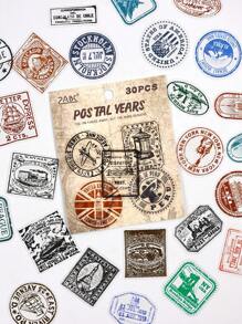 120 pezzi di adesivi della serie Old Year, con stampe in stile retrò di architettura, caratteri inglesi e altri stili, adatti per materiali fai-da-te per scrapbooking, valigie, tazze e altri adesivi impermeabili per animali domestici, forniture scolastiche, rientro a scuola