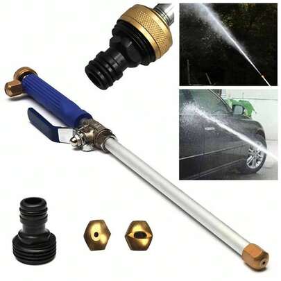1pc High Pressure Water Gun With Long Handle, Car Washing, Household Garden Use, Powerful Water Spray Nozzle, Hose Connection