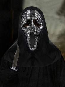 1pc Halloween Diamond Set Scream Ghost Face Mask COS Makeup Ball Costume Props - Multicolor - View 15