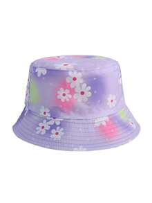 1pc Kids Cartoon Animal Print Bucket Hat, Unisex Cartoon Wide Brim Sun Hat - 1PC - View 5