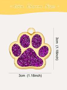 1pc Personalized [Free Engraving] Shiny Paw Shape Pet Tag For Dog Or Cat, Zinc Alloy Material, Durable & Non-Fading | Engrave Name, Birthday Gift For Collar ID, Unique Pet Identity Card, Fashion Neck Tag For Cat & Dog, Best Gift For , Anti-Lost