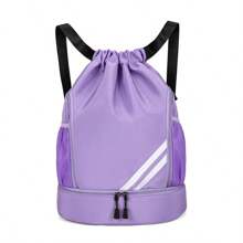 1 pieza Mochila con cordón de nailon, puede contener raqueta de bádminton, bolsa impermeable para entrenamiento de baloncesto, equipo y zapatos de fútbol, mochila ligera unisex para deportes al aire libre y fitness