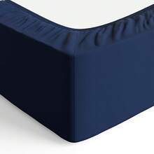 Basics Soft Microfibre King Fitted Sheet, Deep Pocket 12 Inch (30 Cm), Black - Navy Blue - View 5