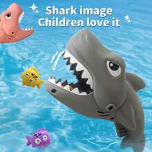 1pc Shark Themed Bath Toy Set - Interactive Educational Bath Toy With Random Colors, Creative Designs, And Fun Feeding Action, Suitable For Infant & Toddler Bathing