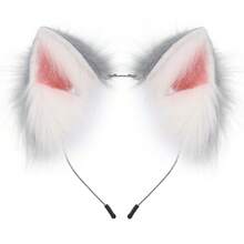 Handmade Faux Fur Animal Ears Headband Furry Cat Fox Ear Hairhoop Headwear Costume Accessory For Cosplay Masquerade