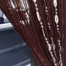 100cmX200cm Decorative Door String Curtain Beads Wall Panel Fringe Window Room Divider Blind For Wedding Coffee House Parts Door Divider Beads Tassel Screen Decoration (Colorfull 25) - Coffee - 查看 2