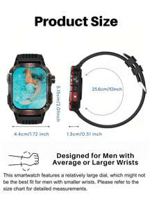 EFFEOKKI Effeokki Rugged Smart Watch For Men With Wireless Calling, 2.01 Inch IPS Display, 100+ Sports Modes, Fitness Tracker, Altitude Air Pressure, Compass, LED Flashlight, IP68 Waterproof, Compatible With IPhone & Android For Outdoor & Adventure