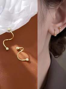 1 par, Pendientes de tuerca con tornillo de acero inoxidable sencillo, pendientes de tuerca en forma de corazón y estrella de acero de titanio, accesorios para piercing, ideales para fiestas de vacaciones, fiestas de cumpleaños, uso de moda diario, adecuados para Acción de Gracias y Navidad, el mejor regalo para amigos y colegas