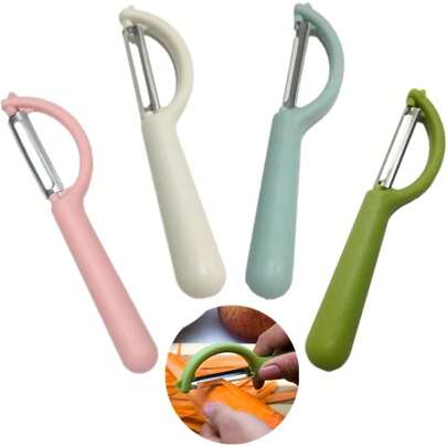 1 Stainless Steel Peeler, Multi-Functional Kitchen Peeler, Fruit And Vegetable Parer, Sharp Stainless Steel Blade, Comfortable Handle, Small Kitchen Tool (Random Color)