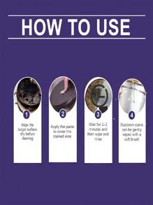 jakehoe 100g Edelstahl Topfboden Reinigungspaste, Edelstahlreiniger und Politur, Mehrzweck Entfetter und Rostentferner für Kochgeschirr, geeignet für Küchenofen, Edelstahl- und Glasgeschirr, Starker Edelstahl Topfboden Fleckenentferner