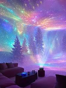 1pc Northern Galaxy Aurora Projector With 14 Lighting Effects, 2-In-1 LED Star Projector With Remote Control And Nebula Lamp, For Bedroom/Gaming Room/Home Theatre/Ceiling/Birthday/Party Night Light Projector