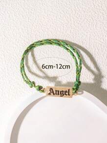 1 pièce Bracelet en corde tressée personnalisé avec pendentif gravé, bracelet en ficelle coloré, excellent cadeau pour les amis et la famille
