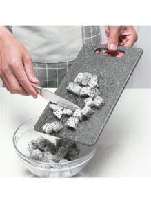 Tabla de cortar negra con efecto de imitación de mármol, tabla de frutas, tabla de cortar de plástico