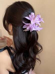 1 Stück Damen Haarklammer mit chinesischer Cosmea Blume, eleganter hochwertiger süßer Seitenzwicker Haaraccessoire Mode Haaraccessoire elegante Haarspange
