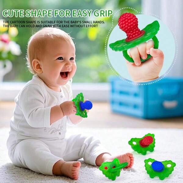 1 pezzo Gel per dentizione del bambino in silicone con cartone animato, morso anti-morso per bambini, barretta da masticare per denti, stabilizzatore per denti, ciuccio, mordere divertente