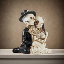 Skeleton Couple Statue - Gothic Bride And Groom Figurines For Indoor/Outdoor Display, Home Decor For Halloween Halloween Decor Fall Decor Room Decor - Multicolor - View 1