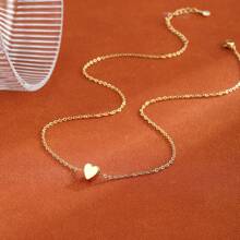Ladies' Gold Heart - Shaped Pendant Necklaces, Cute Heart - Shaped Necklaces, Small Heart - Shaped Pendant Necklaces, Ladies' Heart - Chain Necklaces, Cute Minimalist Jewelry, Delicate Gold Jewelry, Ladies' Commemorative Gifts.