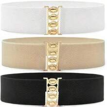 1 pieza/3 piezas Cinturón elástico de moda para vestidos, banda decorativa para la cintura de alta calidad y versátil para damas