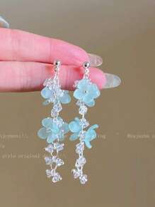 Boucles d'oreilles pendantes minimalistes à pampilles colorées en forme d'étoile, à la mode et polyvalentes pour femmes