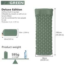 Upgraded 5cm Inflatable Camping Mattress With Built-In Ergonomic Pillow |Combinable Double|Twin Size |Lightweight Protable Quick Inflation Air Mattress For Camping,Hiking,Travel&Outdoor
