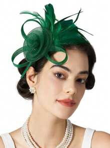 1 Stück elegantes Federhaarbandaccessoire mit Mesh, Braut-Hochzeit Haarschmuck, Kostümparty Kopfschmuck, Geschenk zum Muttertag/Abiball/Erntedank/Weihnachten/Karneval