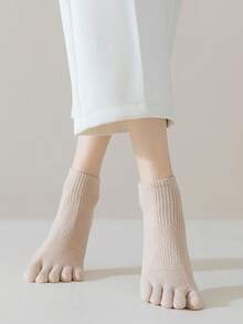 2/5 Đôi tất cổ ngắn năm ngón cho nữ nhiều màu, trơn, lưới bó eo, tách ngón, chống mùi, vải dệt kim nhẹ thoáng khí, phong cách Nhật Bản/INS tối giản, thích hợp mặc ở nhà, đi làm, thường ngày, thể thao, làm quà tặng ngày lễ, mùa thu - Nhiều màu - Xem 9