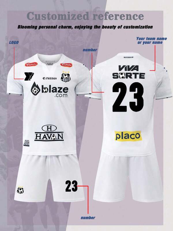 High End White Football Suit Set, Training Match Suit, Simple Embroidery, Supports Personalized Customization,Stylish,Fashion,Hipster,Casual,Minimal Chic,Personalized,Customized,Custom,Unique,Guy Costumes,Capsule Wardrobe,Men Basic/Street Style,Ideal Gifts For Him,Boyfriend,Family,Friends,For Birthdays,For Vacation/Holiday,For School/Competition,For Sports/Climbing