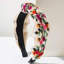 Diadema con bordado floral de estilo bohemio retro 2025, accesorio versátil y ligero de lujo para mujeres, diadema para el cabello, accesorios para el cabello, aro para el cabello