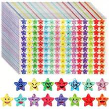3000 Shining Star Stickers, Multiple Smiling Face Designs, 1500 Pieces Suitable For Student Rewards And Behavior Charts, Self-Adhesive Teacher Supplies