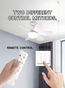 1 pezzo Ventilatore da soffitto a LED con luce e telecomando, ventilatore a 6 pale con spina, intensità luminosa e velocità del vento regolabili, adatto per soggiorno, camera da letto, cucina e ristorante - illuminazione smart per la casa bianca