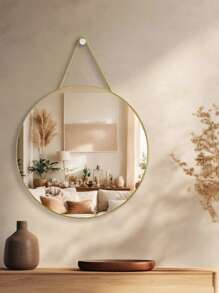 1pc Gold Round Wall Mirror, Gold Frame Circular Wall Mounted Mirror Suitable For Bathroom, Vanity, Entryway, Living Room, Wall Decor Birthday Gifts Graduation