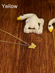 1 件甜美蝴蝶项链彩色昆虫吊坠锁骨链项链，适合日常佩戴