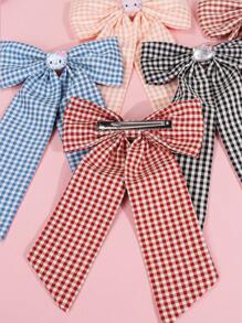 Sanrio 1pc Sanrio Bow Hairpin, With Cute Cartoon Decoration, Girls' Big Bow Hairpin, Ponytail With Big Hairpin Accessories, Small Crocodile Hairpin Hair Accessories Cute Ponytail Clip, Women's Hair Accessories Cute Oversized Long Tail Hairpin Metal Clip First Choice For Gifts, Accessories For Girls At The Beach., Flat Claw Clip, Claw Clips, Clips For Hair, Hair Slide, Hair Claws