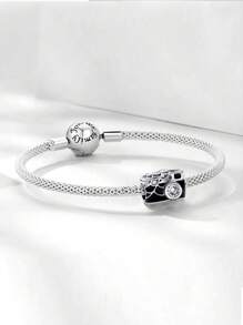 1 pieza de Elegante Charm de cámara de plata de ley 925 apto para hacer pulseras, brazaletes y joyería fina DIY para mujeres