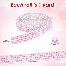 Local Delivery--Rhinestone Ribbon Self Adhesive Crystal Rhinestones, 12-Rolls Bedazzling Strips, 12-Yard Rhinestone Strips For DIY Craft, Rhinestones For Crafting - 9 Colors-2 - View 2