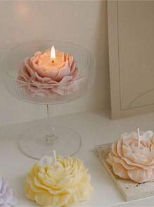1 pièce Bougie façonnée en forme florale, bougie à la cire de soja d'esthétique botanique, bougie minimaliste faite main, décor adapté pour la maison, le spa, le yoga, l'anniversaire, le mariage, les cadeaux de fête, l'art, le blanc, la décoration de la chambre, le cadeau de remise des diplômes