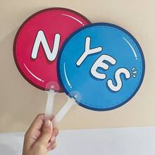 1pc Yes No Hand Held Paddle, Teaching Supplies For Classroom Interaction, Suitable For School Students And Teachers, Can Also Be Used As A Hand Fan