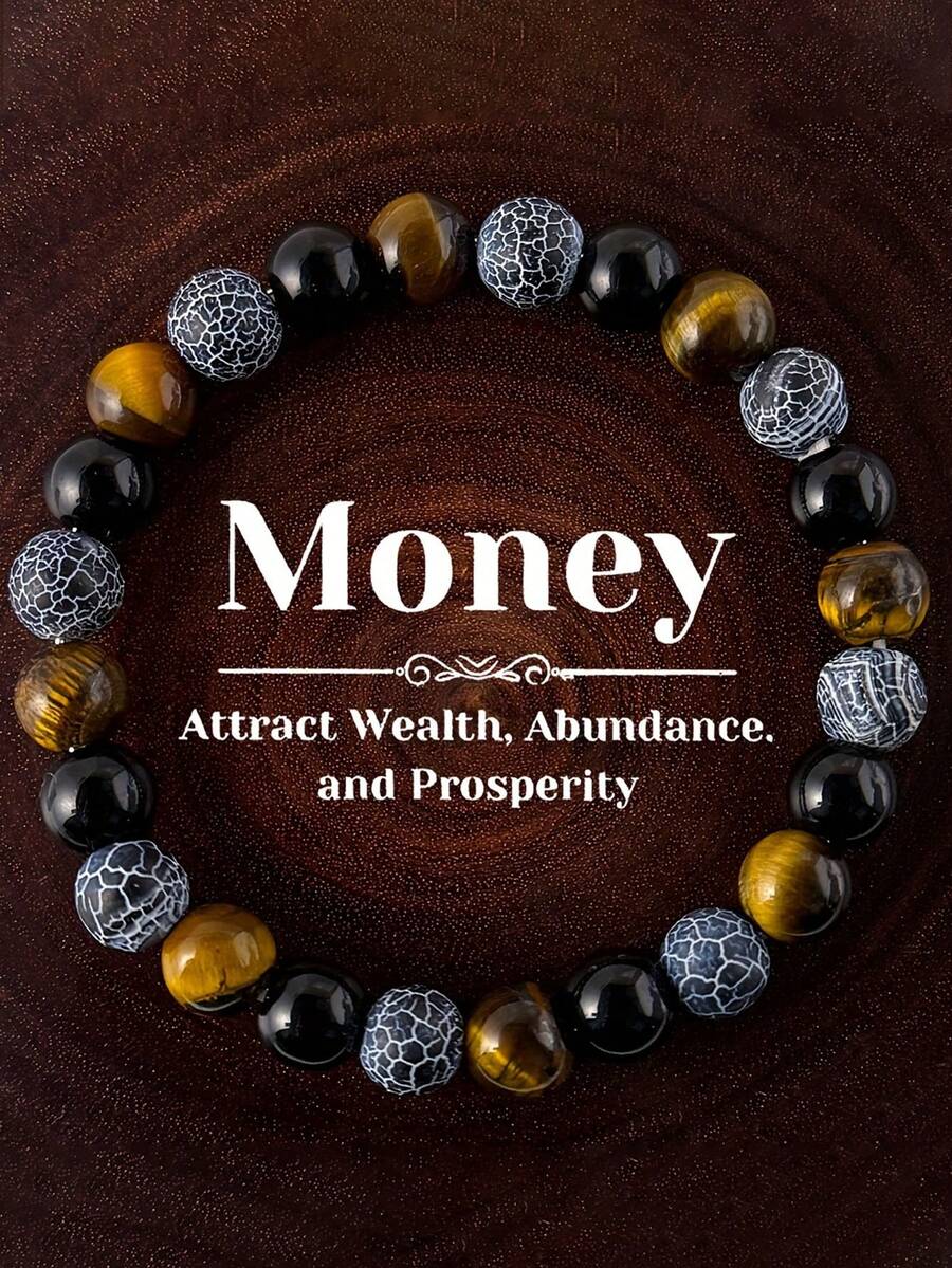 招财手链 招财 手工编织玛瑙虎眼石手链