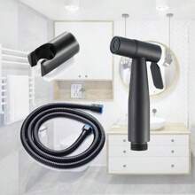 1 Set Black 304 Bidet Sprayer, 1.2m/120cm Black Reinforced Hose, Stainless Steel Toilet Bidet Sprayer - Handheld Bidet Sprayer With 1.2m/120cm Hose And Sprayer Holder Base, Ideal For Feminine Hygiene, Diaper Cleaning And Reducing Toilet Paper Waste, Christmas, Easter, Mother's Day, Valentine's Day, Birthday Gift, Black Toilet Bidet Accessory For Warm Water Bidet
