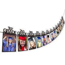 13pcs Graduation Party Decorations 2025 Graduation Photo Banner For Class Of 2025 Decorations K-12 Photo Display For High 5th 8th Grade Graduation Party Supplies(Black)