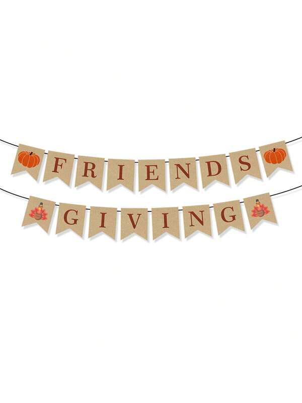 1 Stück - Thanksgiving Deko Ziehfahne "DANKE SAGEN" Ahornblatt & Kürbis horizontales Banner für Herbstparty, "FREUNDE FEIERN" Buchstabenbanner und Schwalbenschwanzfahne, Jutefahne Thanksgiving Banner, Fröhliches "Freundesgiving" Banner Freundesgiving Schild für Thanksgiving Freundesgiving Party Deko, Multi-Stil Herbst Willkommensfahne für die Veranda, Saisonale Ernte Thanksgiving Dekoration, Heim- und Außendekoration, Weihnachten