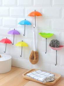 3pcs Creative Mini Umbrella Hooks Adhesive Strong Adhesive Wall Decoration No Trace Nail-Free Sticky Hooks For Kitchen And Bathroom Wall Hooks
