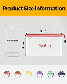 Plastic Mesh Zipper Pouch 4x9 In (6 Colors, 12 Packs), Small Water-Resistant Zip Bag For School Office Supplies, Pencil Organizing Storage - Multicolor - View 2