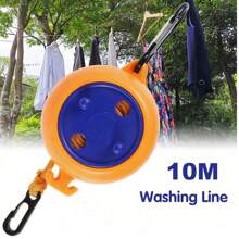 1 pièce Corde à linge portable rétractable pour extérieur, camping, hôtel, anti-dérapant, résistant au vent, accessoire de séchage de linge 10m
